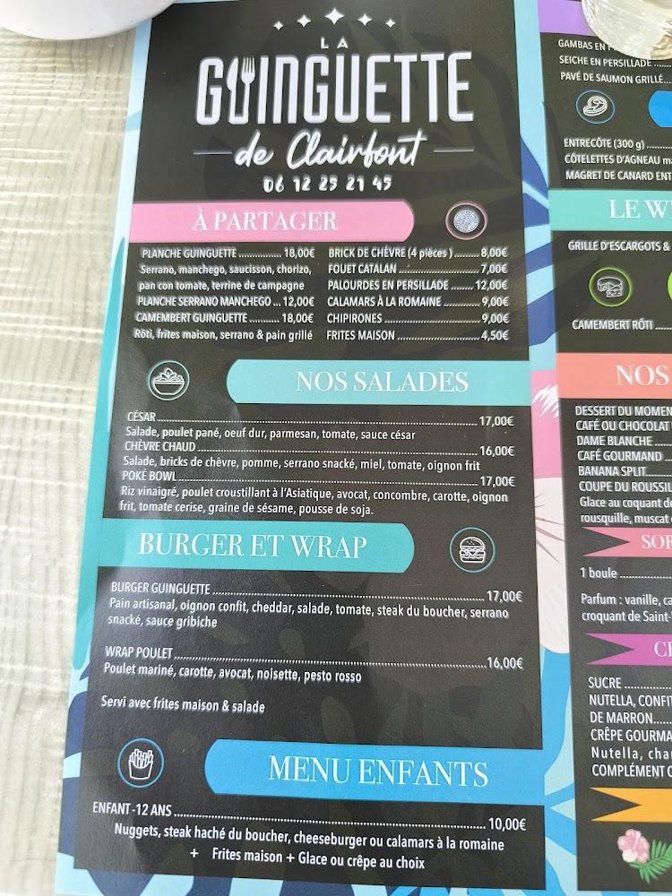 La Guinguette de Clairfont - Menu Image 3