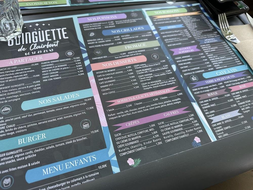 La Guinguette de Clairfont - Menu Image 4
